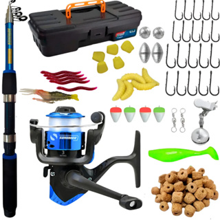 Kit Pesca Completo Vara 1,20m Molinete Maleta Pronto Para Usar em Oferta na Shopee