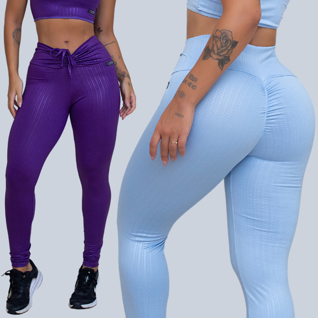 Kit 2 Legging Empina Bumbum Cirre Academia Zero Transparencia