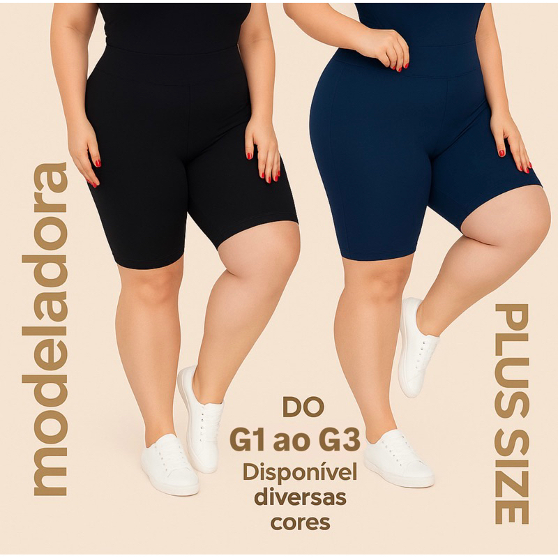 Bermuda Feminina Suplex Plus Size em Oferta na Shopee