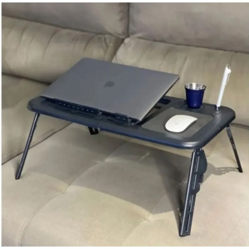 Mesa para Notebook Suporte portátil Dobrável 2 Coolers Sensor Touch Mouse mesa notebook cama