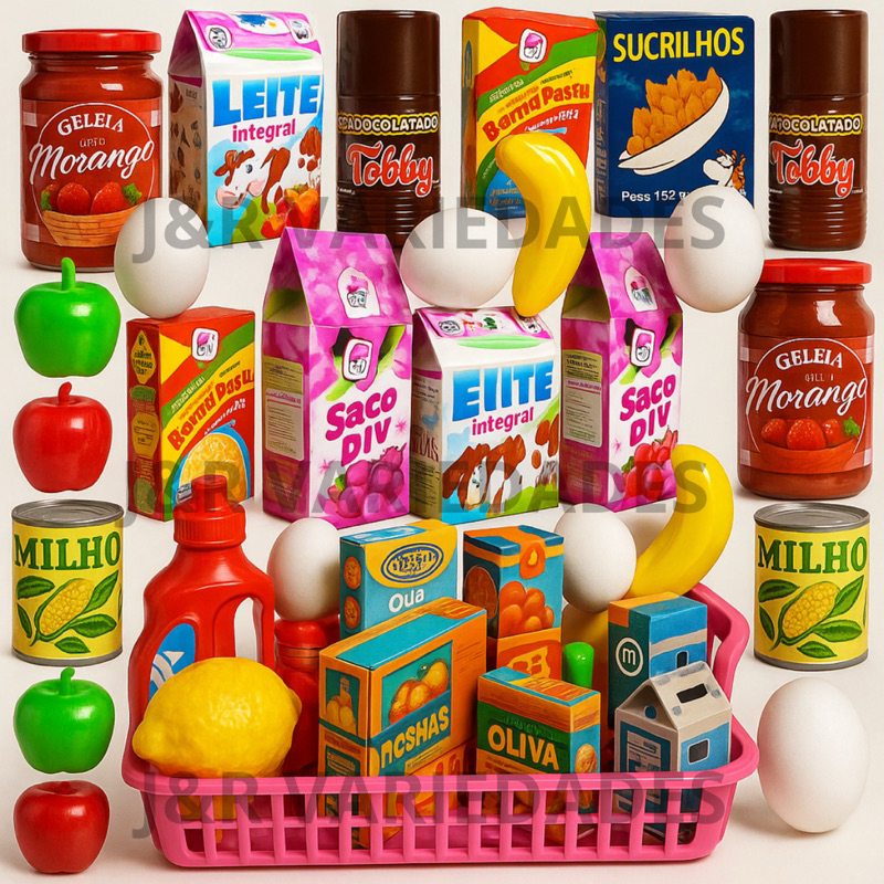 Brinquedos Cozinha Infantil Menina Menino Kit 26 Pcs Comidinha Brinquedo Mercadinho Supermercado em Oferta na Shopee