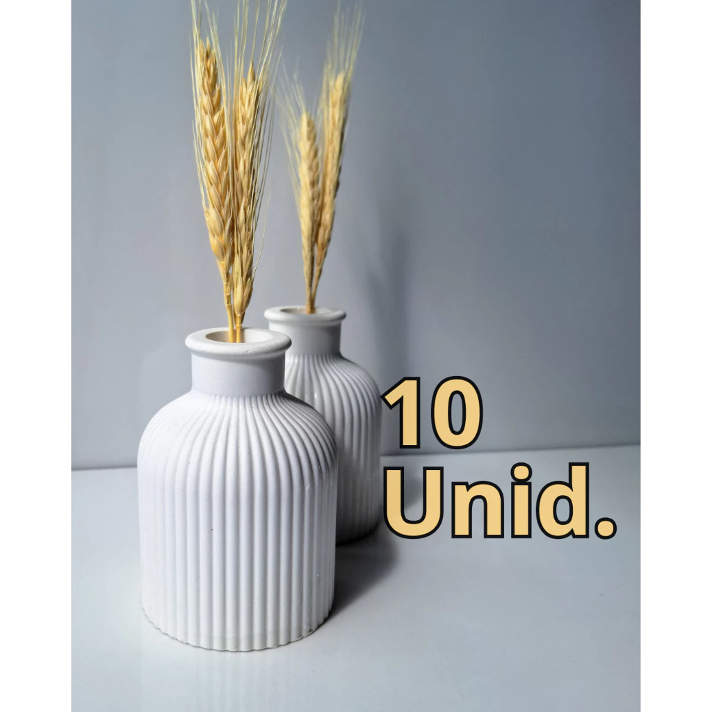 Kit 10 Vasos 10x8 Branco Gesso Decoração Centro Mesa Festa em Oferta na Shopee