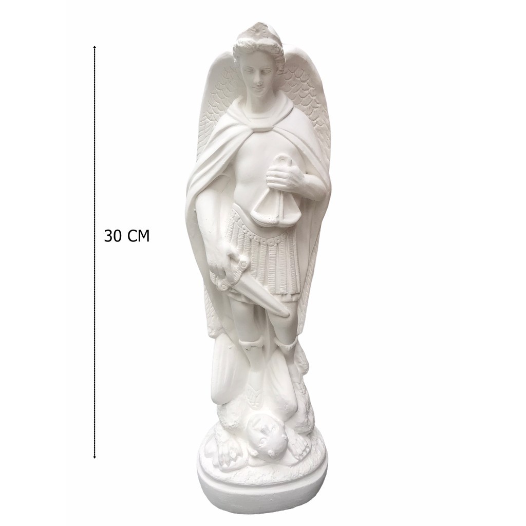 Kit de 3 Imagens São Miguel Arcanjo de 30 cm em Gesso Cru modelo 1