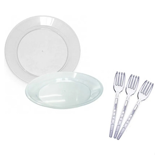 Prato SOBREMESA 15 cm - 50 un. + 50 garfos mini em Oferta na Shopee