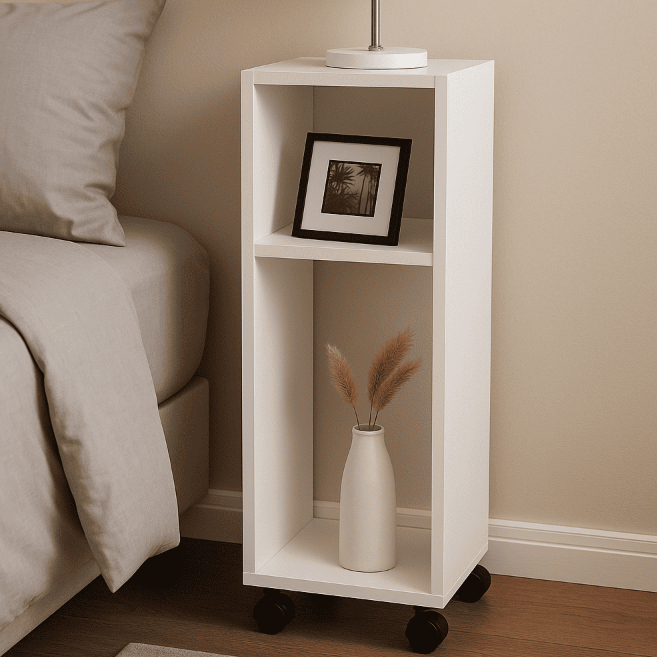 Mesa de Cabeceira Nicho Quarto Conforto com Rodas