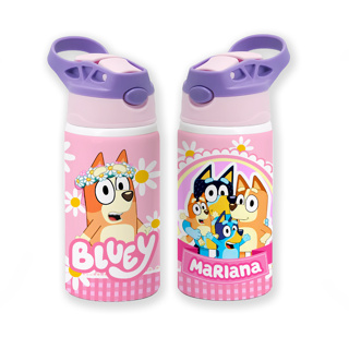 Garrafinha Infantil Menina Bluey Rosa Personalizável Com Nome em Oferta na Shopee