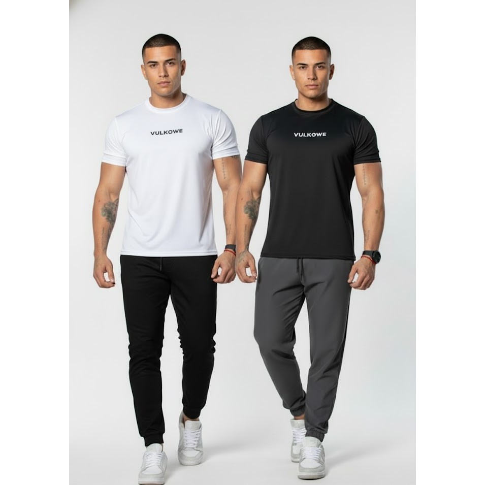 Kit 2 Calças Masculina Tactel Jogger Esportiva Academia Slim Treino