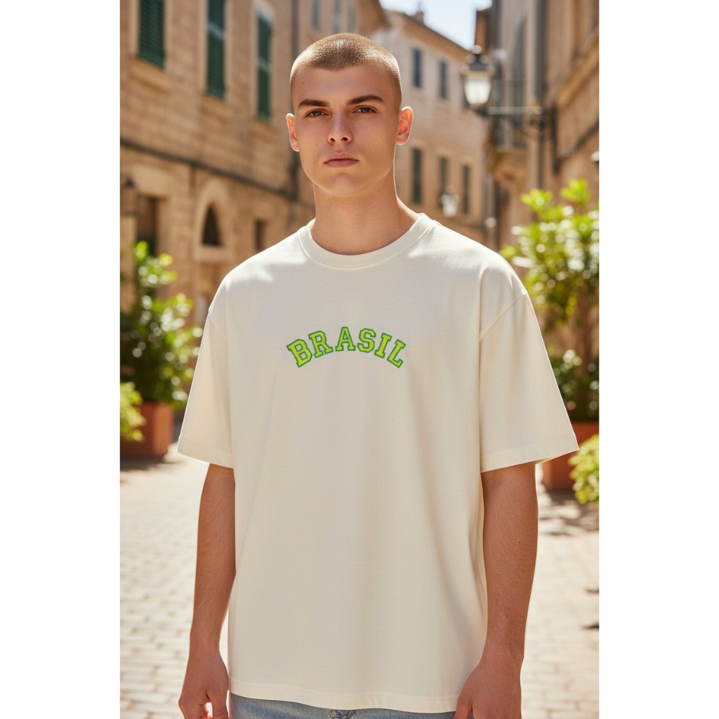 Camiseta Básica Brasil Copa do Mundo Blusa Unissex Algodão Casual Estilosa Seleção Brasileira