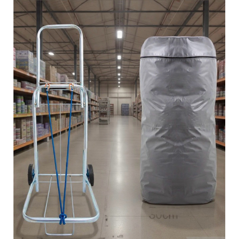 Carrinho Dobrável c/ roda emborrachada Multiuso Jumbo Sacoleira Bolsa Lona Impermeável Extra Grande