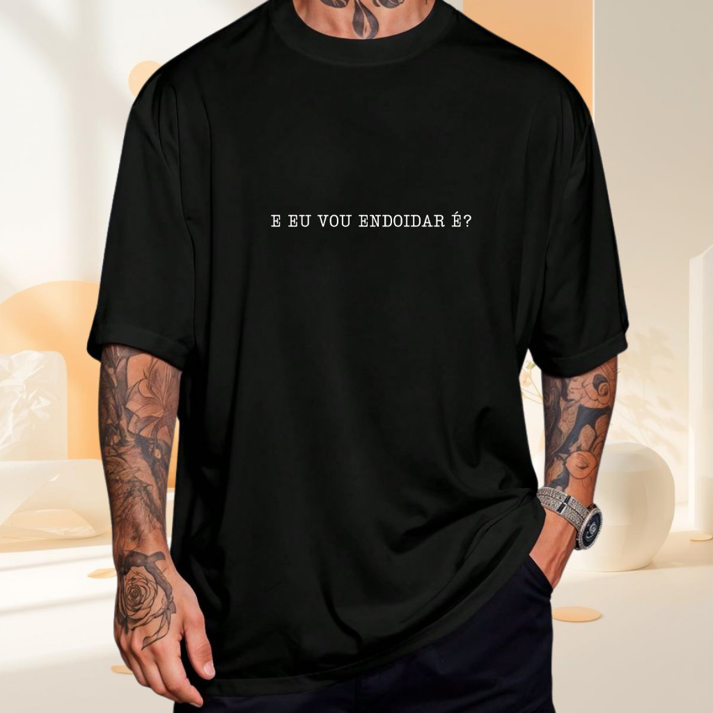 Camiseta Oversized Unissex fio 30.1 Algodão 100% Premium Estilo Casual Conforto  Estampa Endoidar