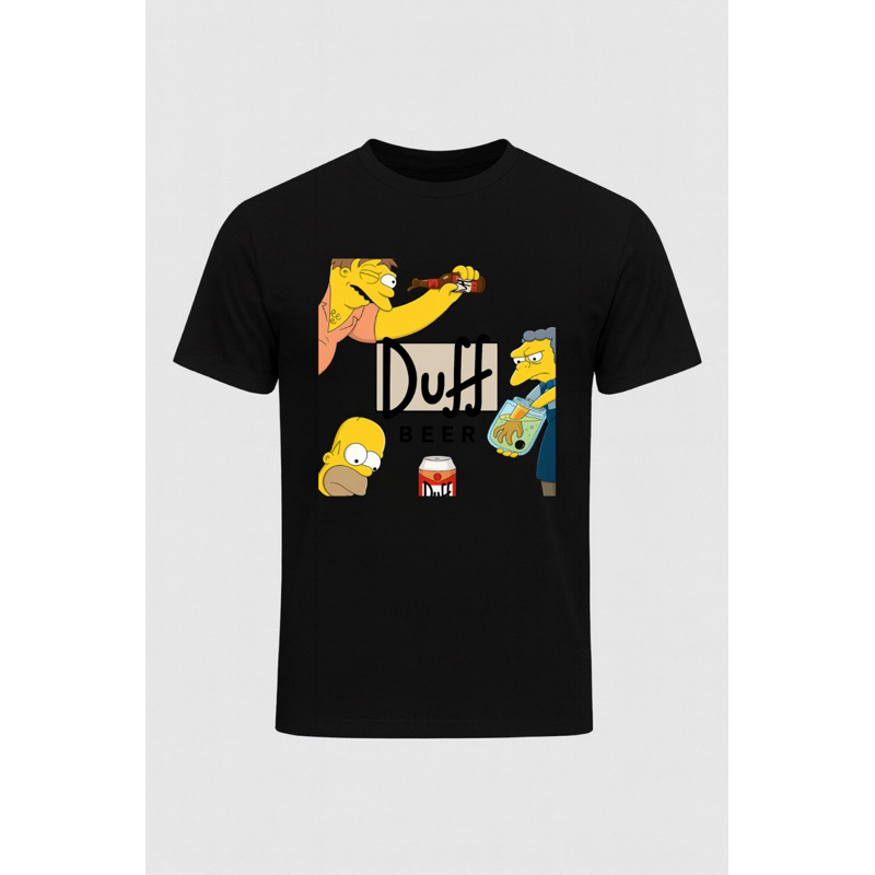 Camiseta Camosa Homer Simpson – Estampa Divertida - Camiseta Homer Simpson com Amigos + Duff Beer | Estampa Divertida