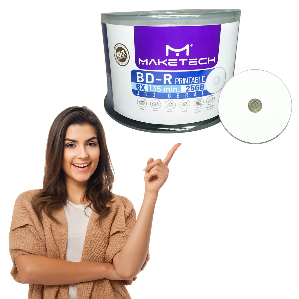 50 Midia Virgem Bluray Bd-r Printable Impressão