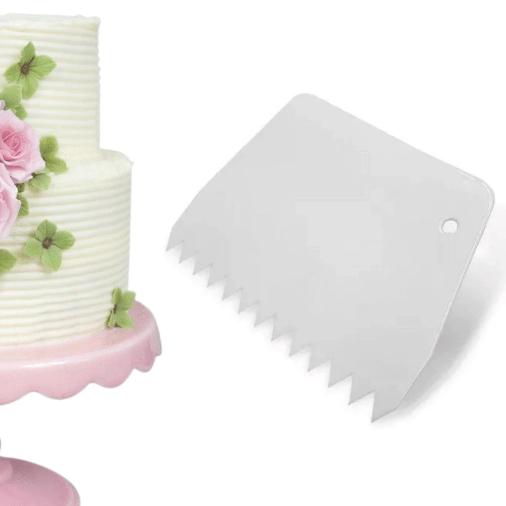 Espátula Decorativa Marcador Serrilhada Utensílio Confeitaria Ondas Glacê