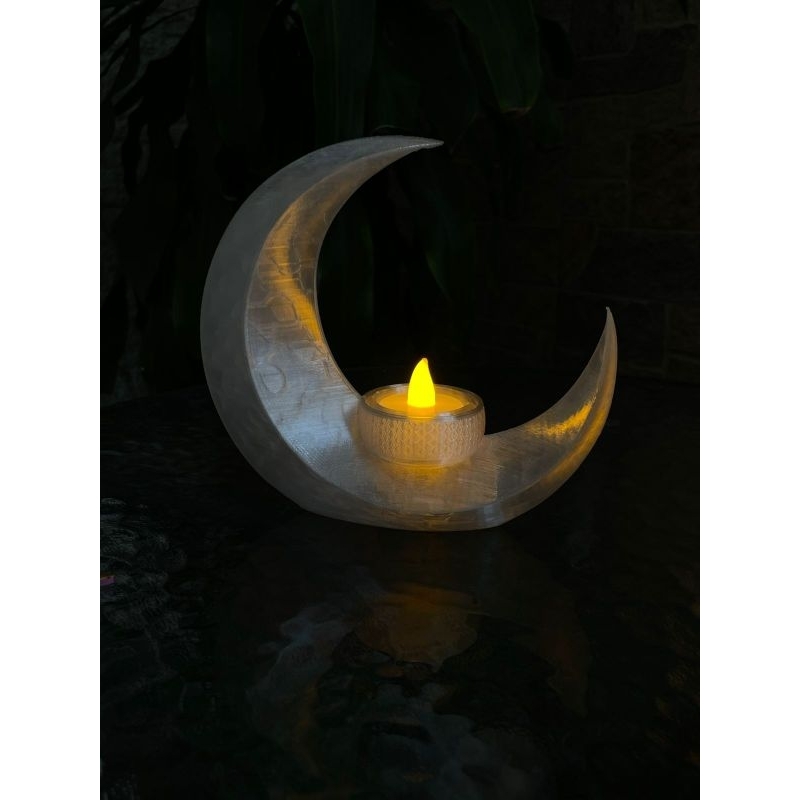 Imagem Meia Lua Luminária zen com vela led.