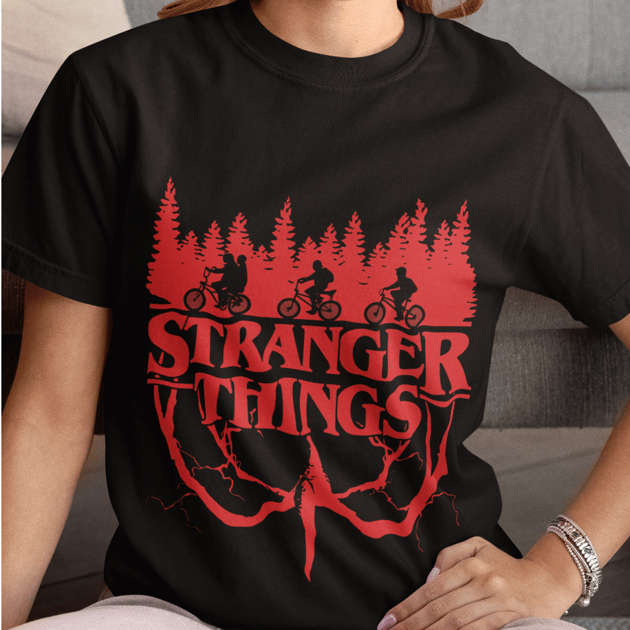 Camiseta feminina T-shirt Estampada Série Stranger Things Terror Personalizada Masculina Unissex Seriado