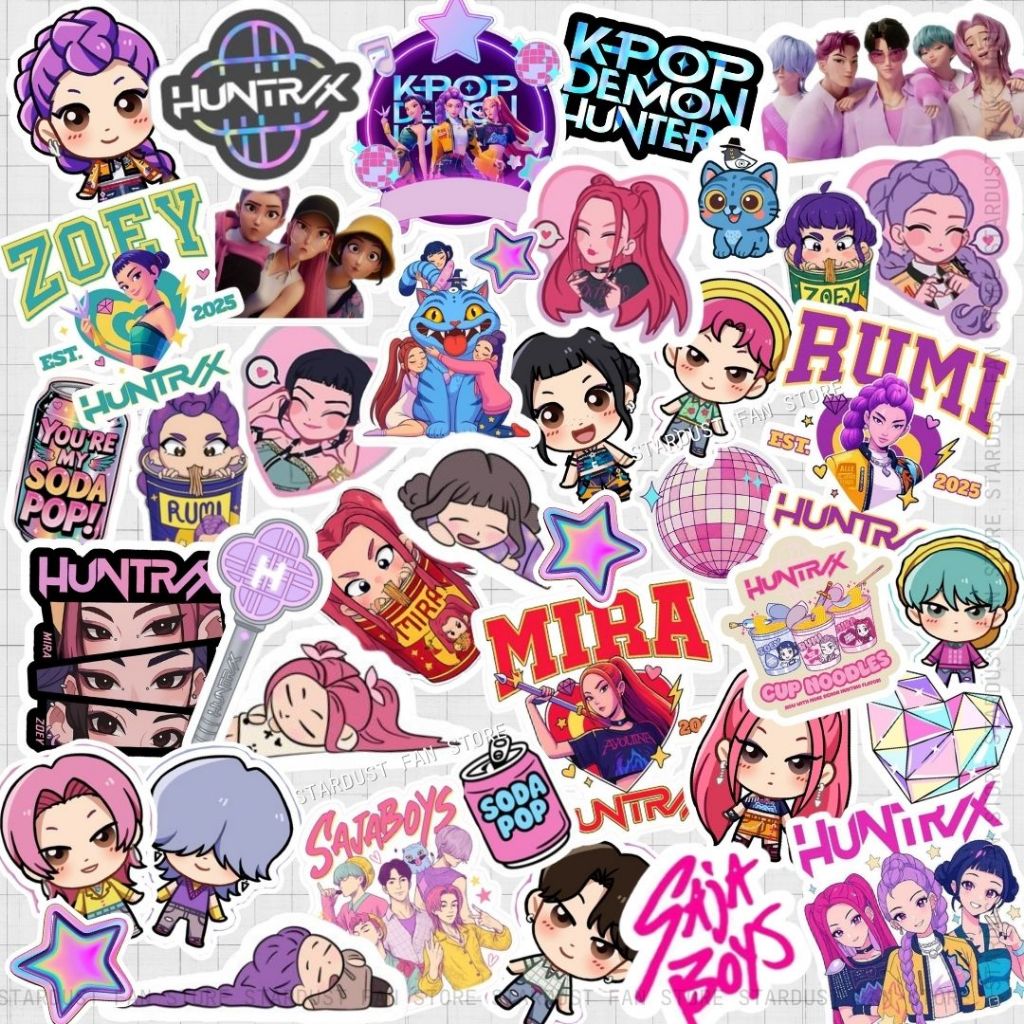 Kit 40 Adesivos Guerreiras do KPOP HUNTR/X Huntrix – Vinil À Prova D’Água | Stickers Papelaria Anime em Oferta na Shopee