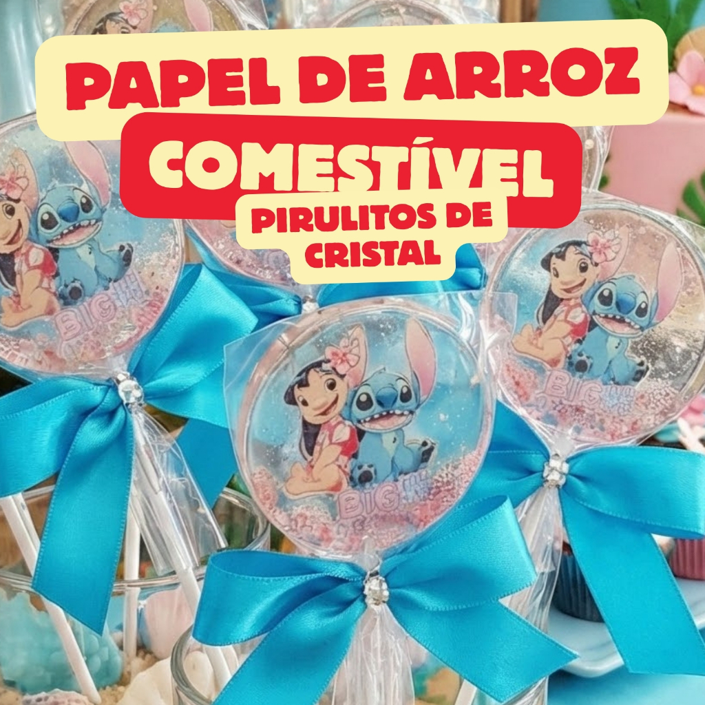 PAPEL DE ARROZ COMESTIVEL PARA PIRULITOS DE CRISTAL ,PAO DE MEL, DOCES CUPCAKE JPA RECORTAO em Oferta na Shopee