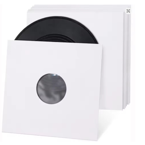 5 Capas papel  Branca VInil longo play 12"  \ 7'' polegadas compacto