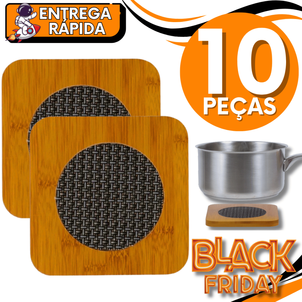10  Descanso de Panela em MDF 14,5cm Protetor de Mesa Panela Protetor  Quadrado Panela Quente Utilidades Premium