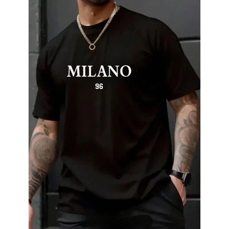 Camisa Masculina Milano Estampadas Malha Premium Manga Curta Verão Camiseta Algodão
