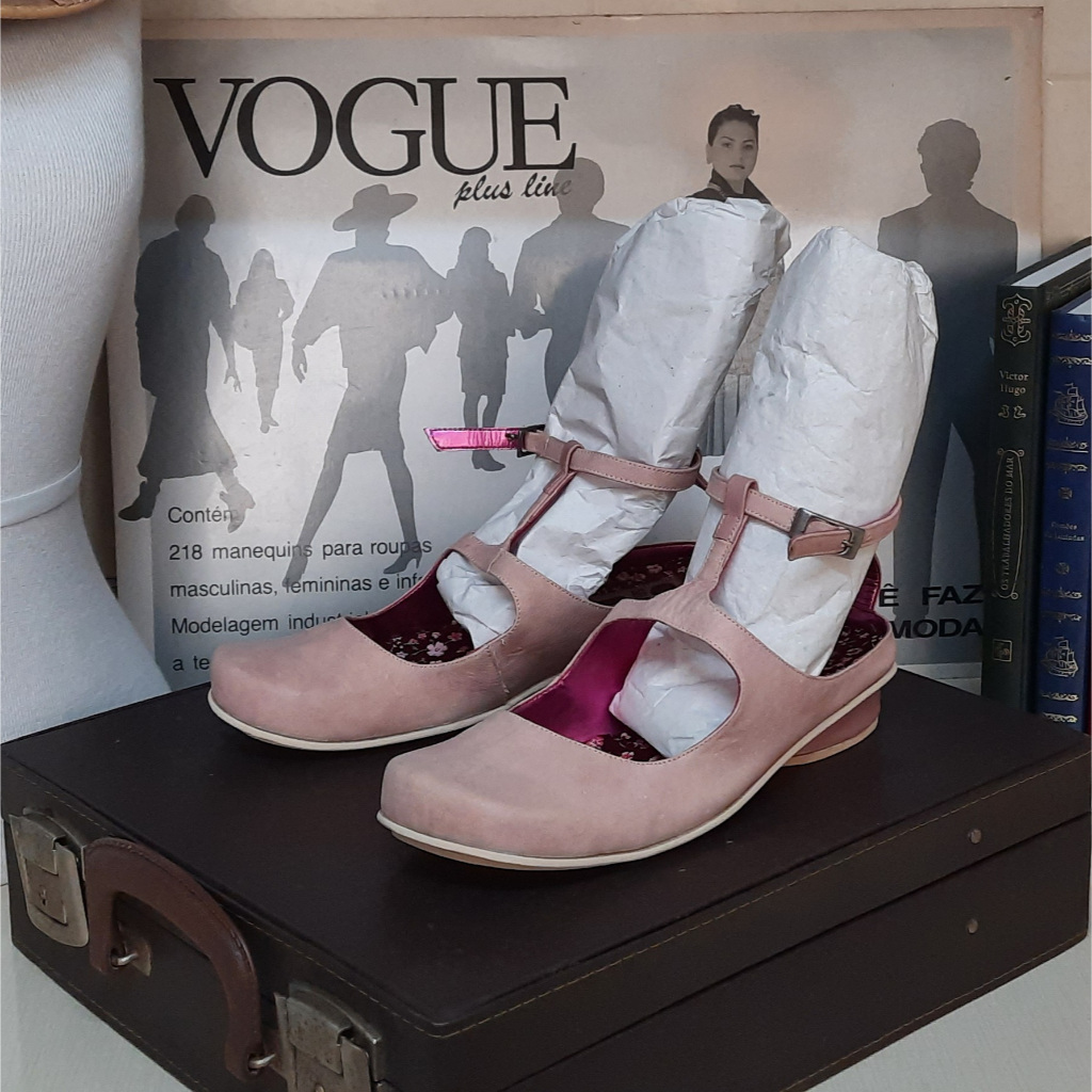 sapato vintage em couro