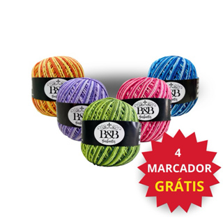 Kit 5 Barbante Novelo Mesclado Degrade B&B Croche Linha Fio 6  200G 226mts em Oferta na Shopee