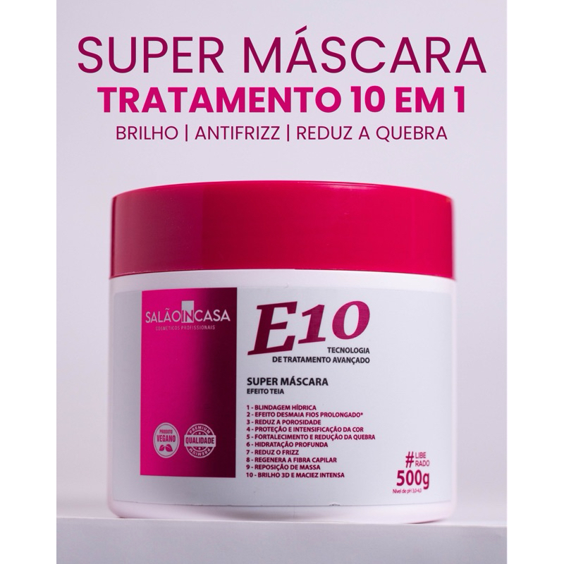 TRATAMENTO CAPILAR PARA TUDO - 10 EM 1 - MÁSCARA SUPER TEIA - SALÃO IN CASA
