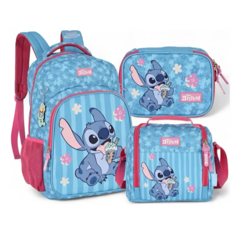 kit mochila stitch mochila e lancheira térmica e estojo em Oferta na Shopee