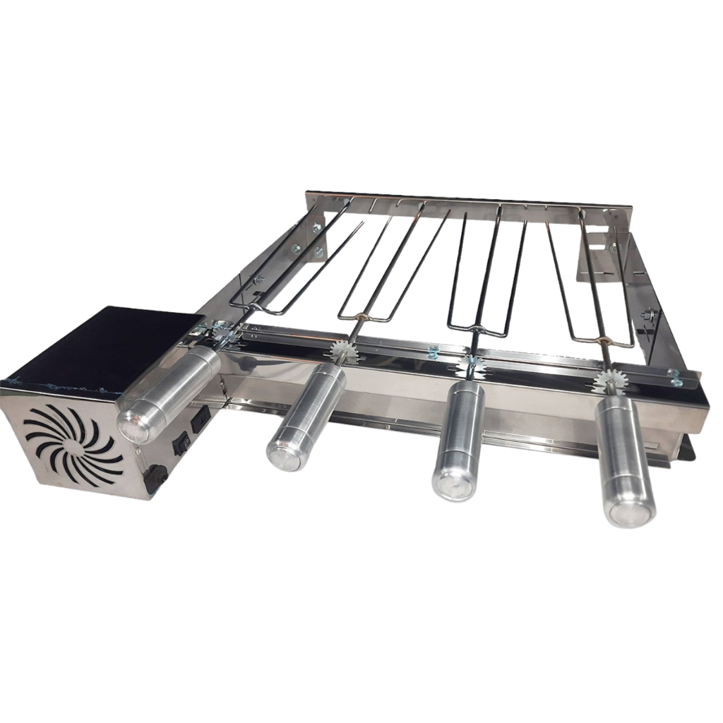 Gira Grill Elétrica Churrasqueira Bivolt 4 Espetos Inox Motor Alta Durabilidade Essencial Grill