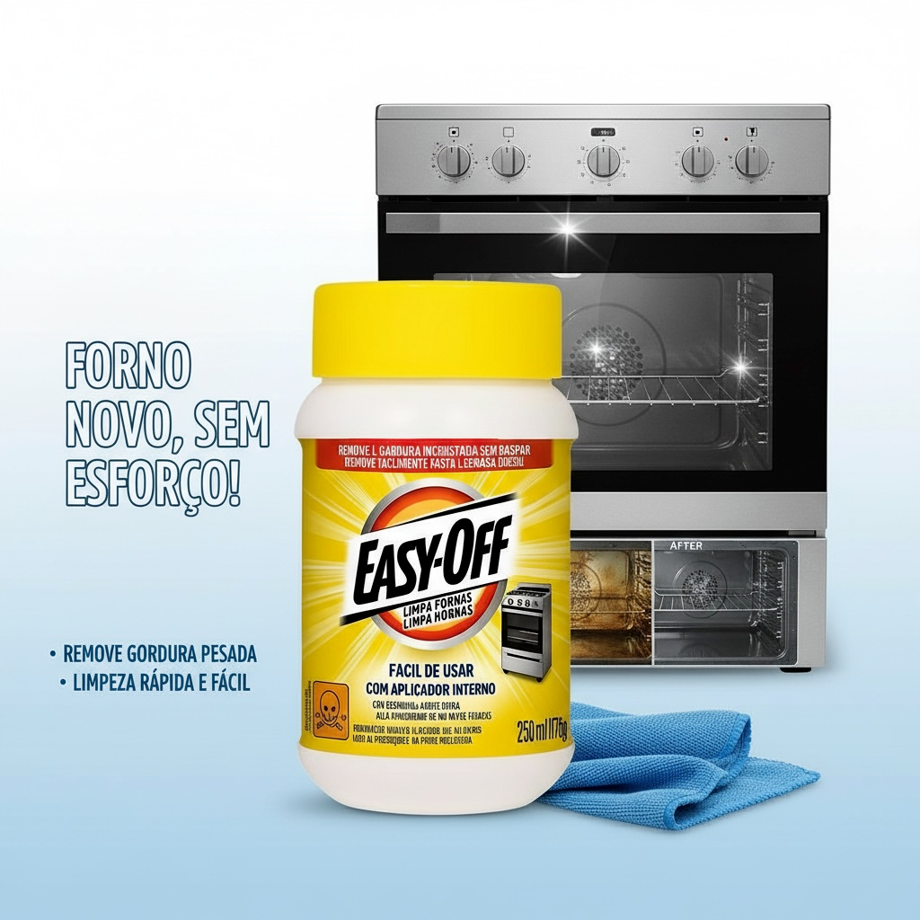 1 ou 2 Limpa Forno  e Grelhas 250ml Easy-Off Pasta Desengordurante Potente Para Limpeza Pesada Sem Esforço em Oferta na Shopee