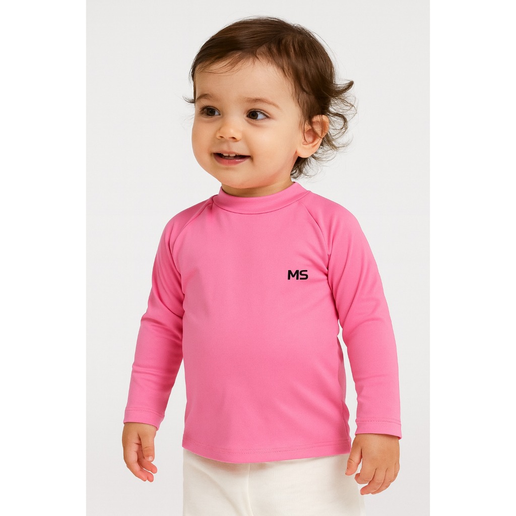 Kit com 3 Camisetas bebe Infantil juvenil Com Proteção Solar Uv Fps50+ Manga Longa menino menina