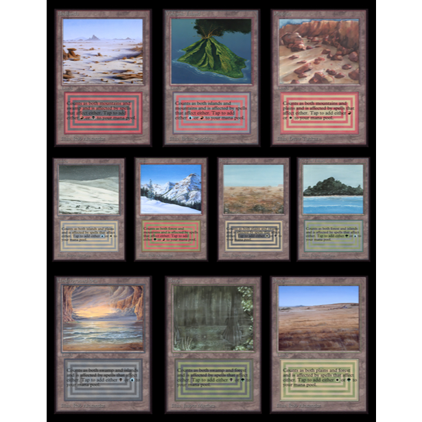 Conjunto de Dual Lands MTG - Alfa, Vintage Masters ou Alt Arts - Proxy Magic The Gathering TCG em Oferta na Shopee