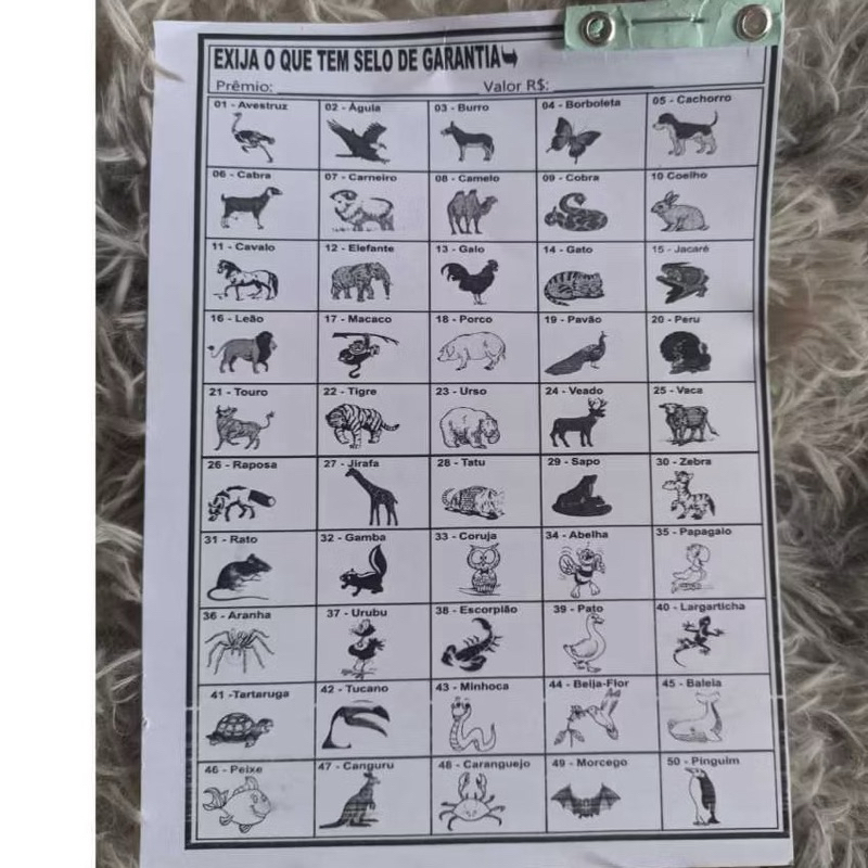 rifas de 50 bichos com 100 unidade PROMOÇÃO