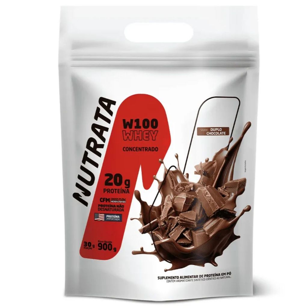 W100 Whey Protein Nutrata Gourmet 100% concentrado Puro 900g
