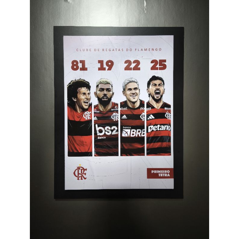 QUADRO FLAMENGO TETRA LIBERTADORES em Oferta na Shopee