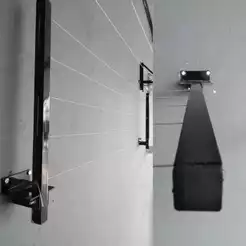 ENVIO FULL Varal Retrátil Dobrável Preto De Parede Em Aço Cabo De Aço Encapado.