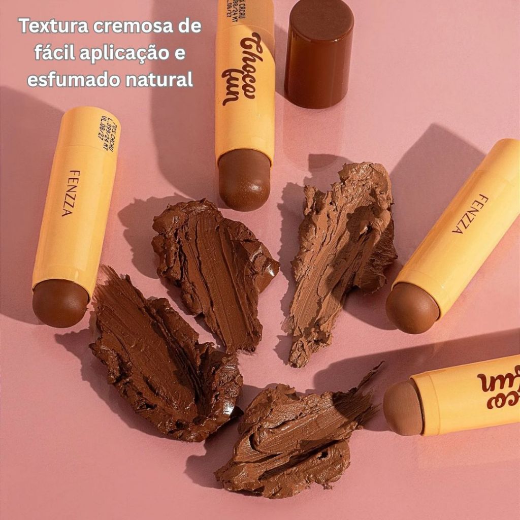 Contorno Facial Bastão Stick Choco Fun Manteiga Karité - Fenzza
