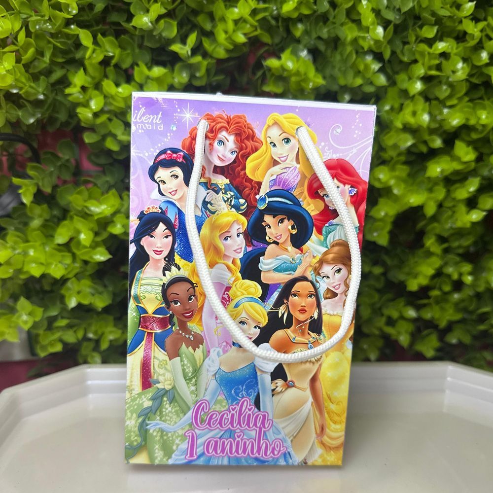 Sacolinhas Personalizadas  Princesas - Lembrancinha de Festa de Aniversário