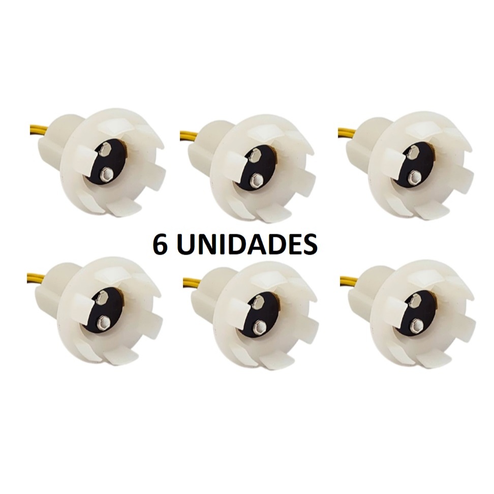 6X Soquete P/ Lampada 02 Polos Freio E Seta Universal Lâmpada P21/5W Seta Lanterna Freio Conjugada