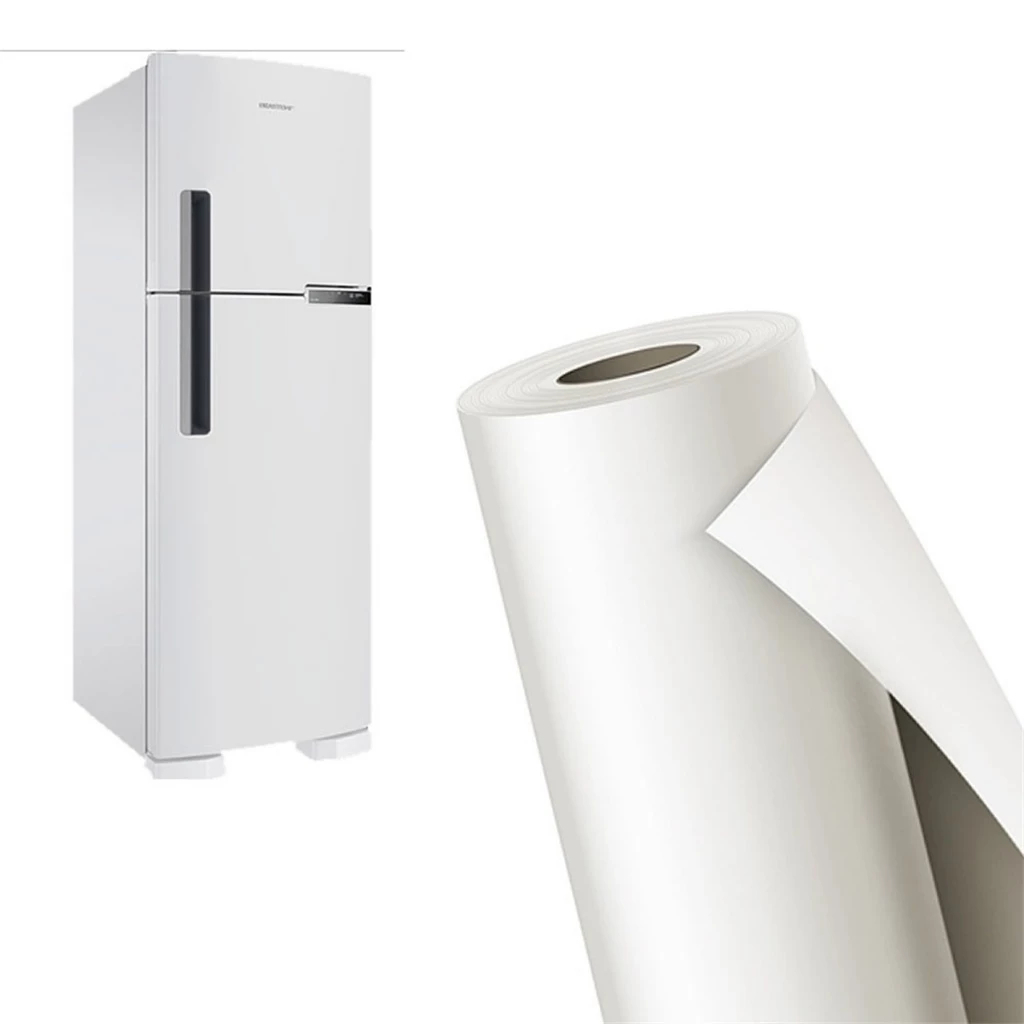 Papel Adesivo Branco 5 METROS X 45CM Adesivo Para Parede Moveis Geladeiras Eletrodoméstico