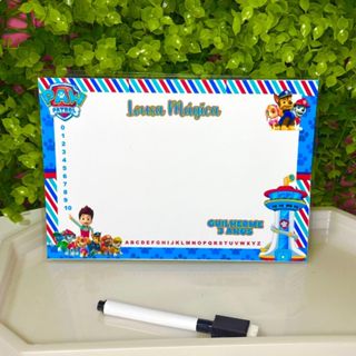 Lousa Mágica Personalizada Canetas Apagáveis Lembrancinha PATRULHA CANINA ou Qualquer Tema em Oferta na Shopee