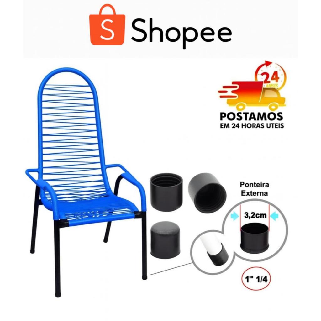 Pé De Cadeira Externo Ponteira Para Cadeira De Área - ENVIO FULL