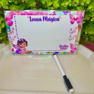 Lousa Mágica Personalizada Canetas Apagáveis Lembrancinha Jardim das Borboletas Ou Qualquer Tema em Oferta na Shopee