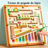 Quadro magnético de labirinto em madeira
