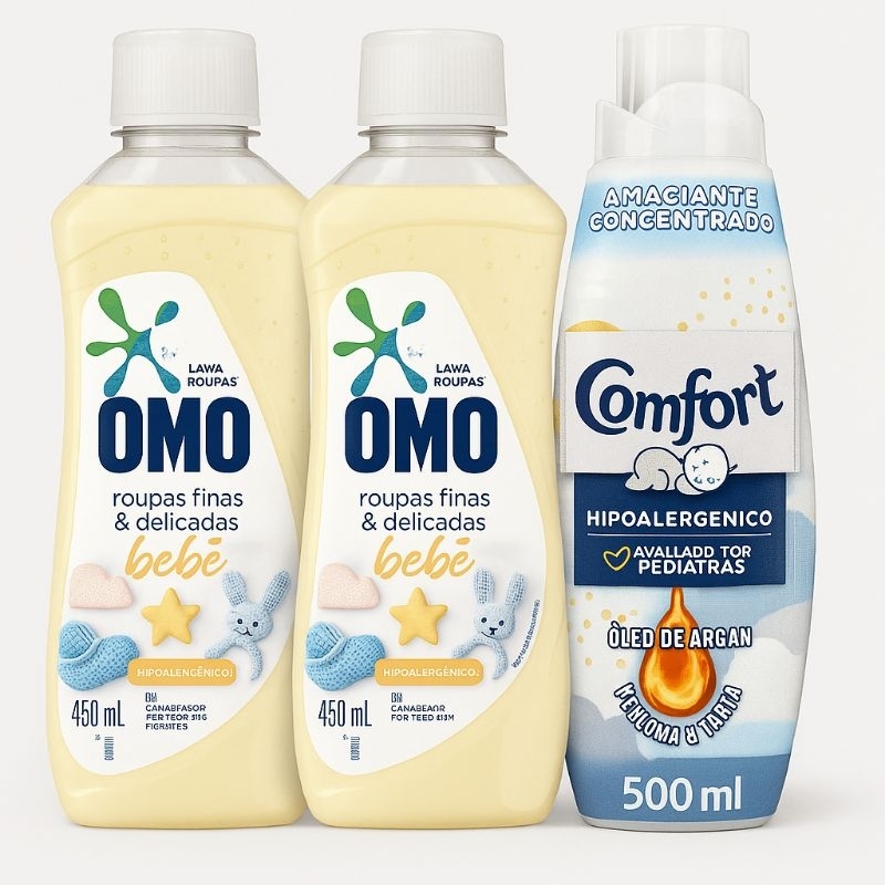 Kit Lavanderia Bebê – Omo Bebê Comfort Puro Cuidado | Suavidade, Proteção e Perfume Que Acolhe!