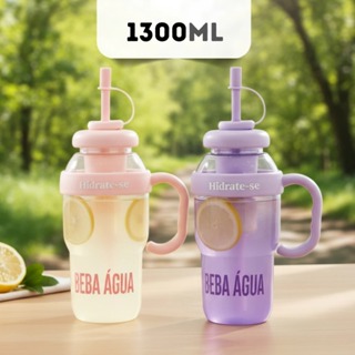 Garrafa de Água 1350ml com Filtro Tampa e Canudo Academia Mochila Suco Passeio Adulto e Infantil-ENVIO IMEDIATO em Oferta na Shopee