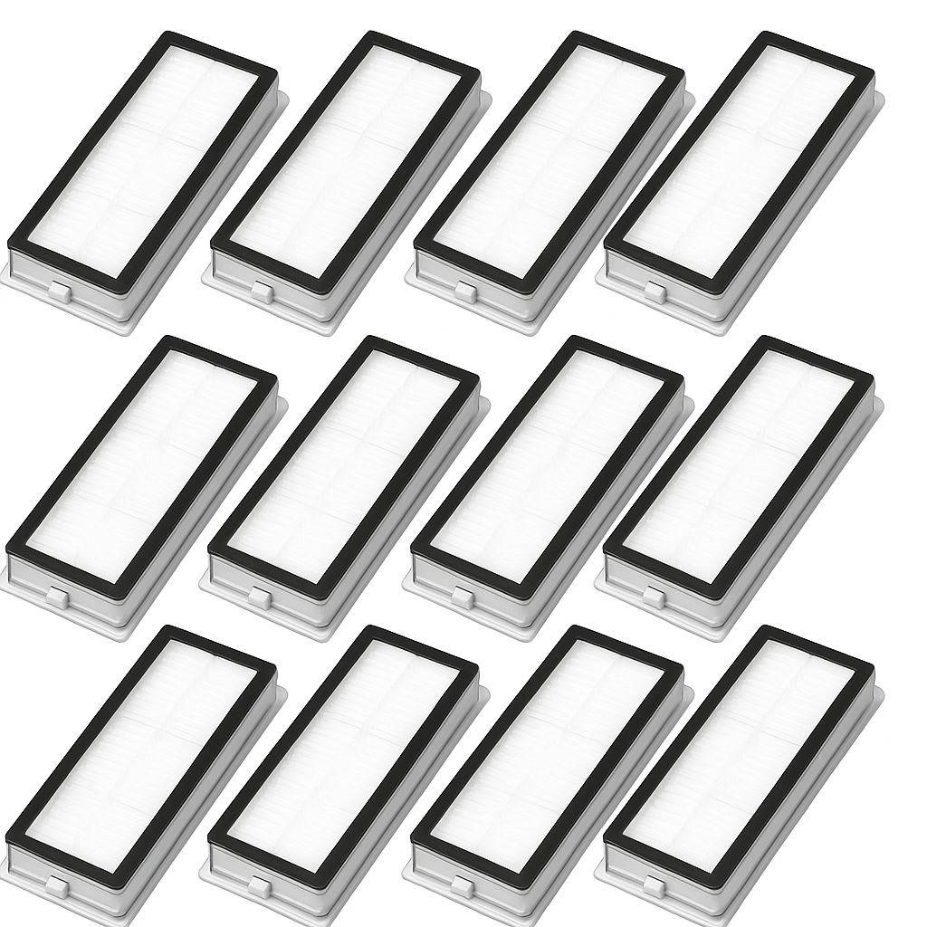 KIT 12 Filtros HEPA Robô Aspirador – Compatível Xiaomi/Dreame S10+, S10 Plus, X1