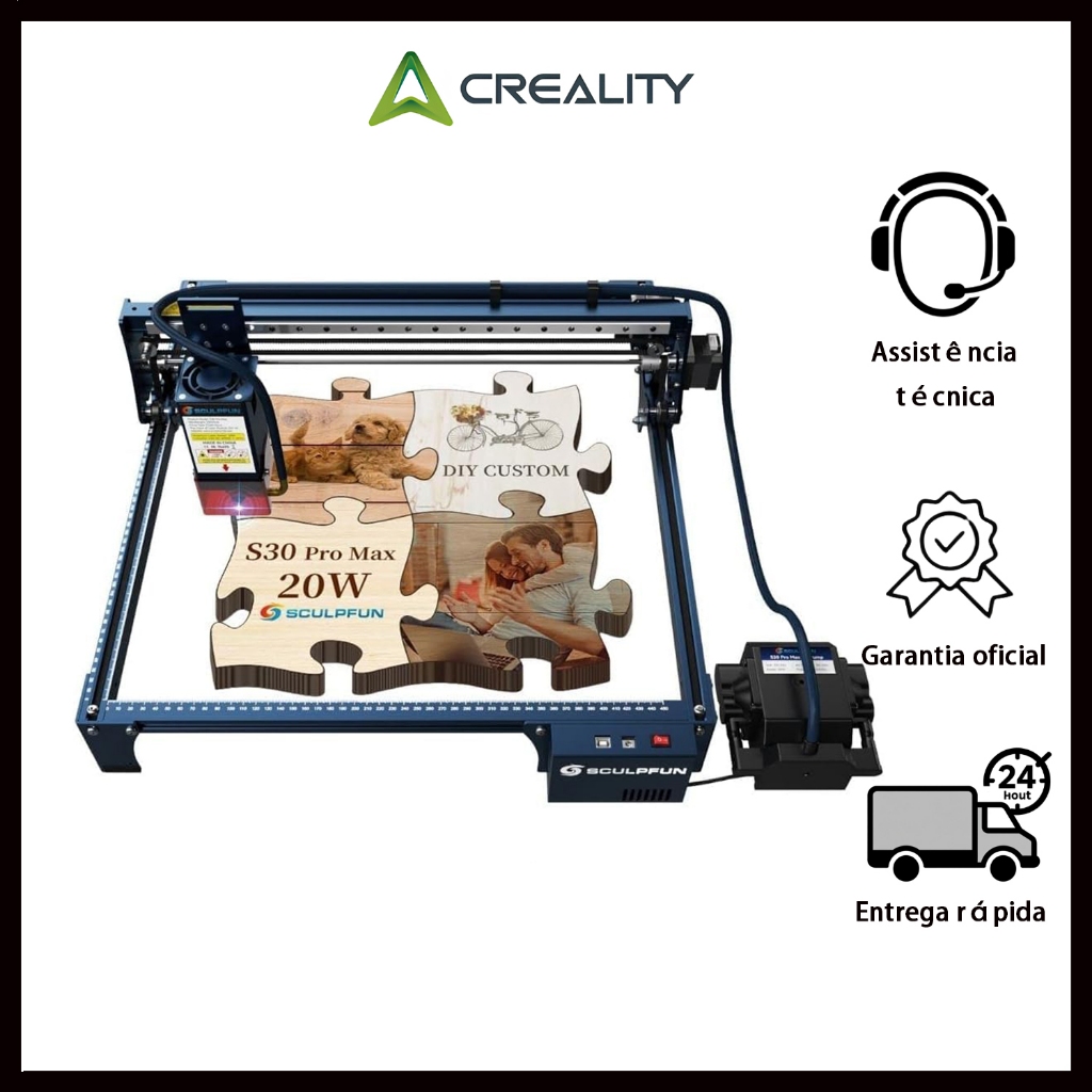 SCULPFUN S30 Pro MAX Impressora A Gravador Corte Laser Área Utilização em estúdio/residencial