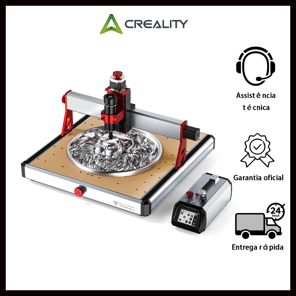 TWOTREES 500W TTC 450 ultra Cnc Router CNC Máquina de gravação Corte e gravação Metal/alum/acríl em Oferta na Shopee