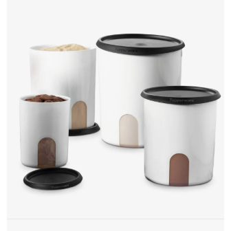 Tupperware Visualware Branco e Preto 04 peças